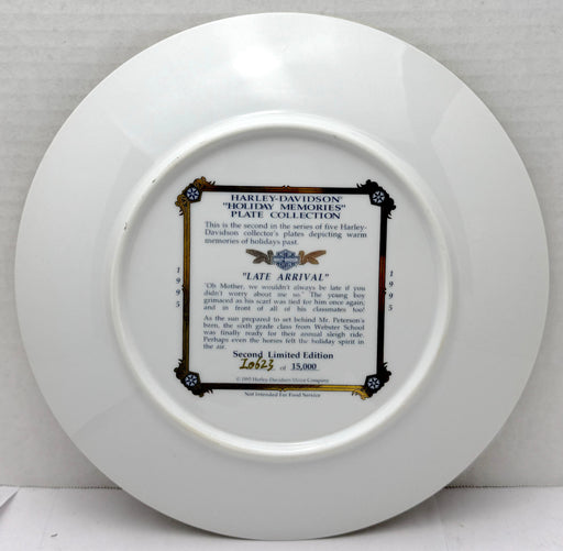 1995 Harley Davidson Holiday Memories "Late Arrival" Collector Plate 99415-96z   - TvMovieCards.com