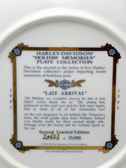 1995 Harley Davidson Holiday Memories "Late Arrival" Collector Plate 99415-96z   - TvMovieCards.com