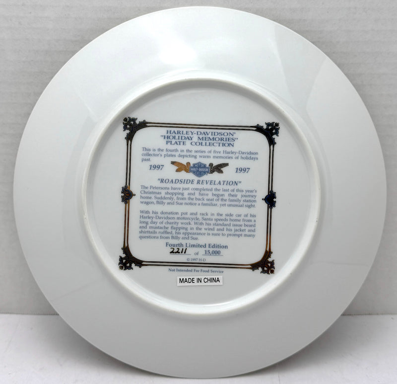 1997 Harley Davidson Holiday "Roadside Revelation" Collector Plate 97963-98z   - TvMovieCards.com