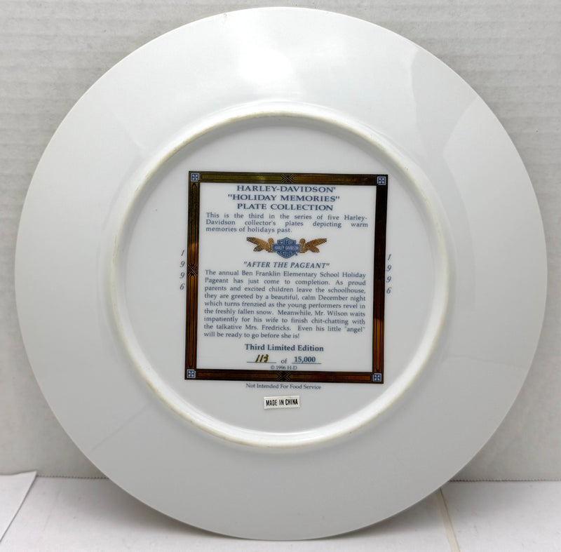 1996 Harley Davidson Holiday "After the Pageant" Collector Plate 99933-97z   - TvMovieCards.com