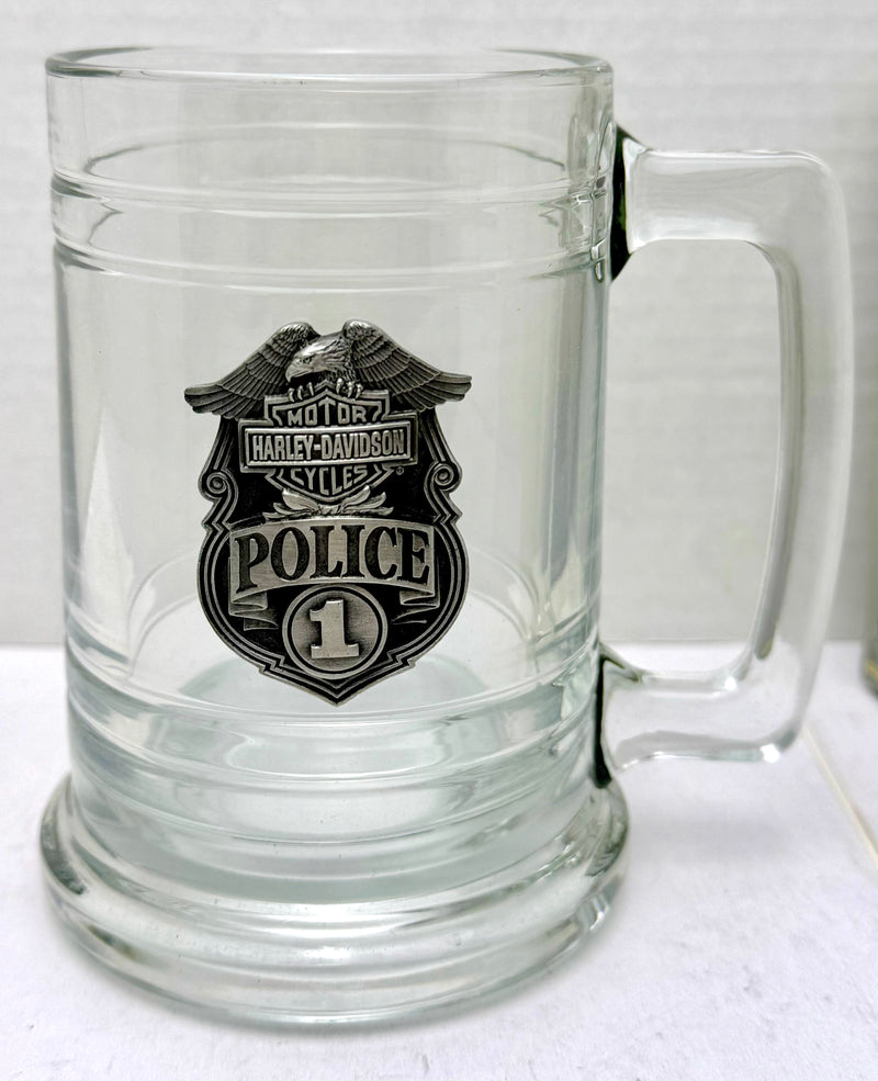 1993 Harley Davidson Motorcycles Police 1 Glass & Pewter Beer Stein Mug   - TvMovieCards.com