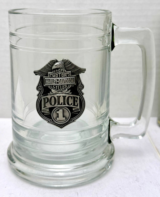 1993 Harley Davidson Motorcycles Police 1 Glass & Pewter Beer Stein Mug   - TvMovieCards.com
