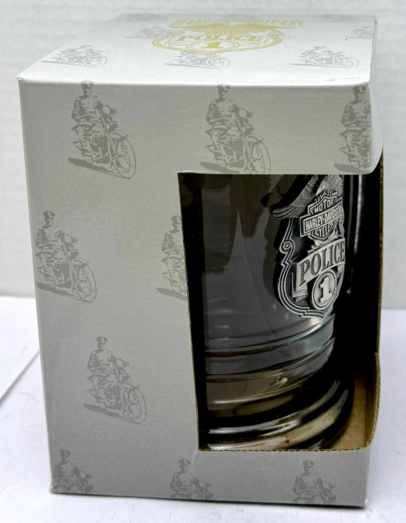1993 Harley Davidson Motorcycles Police 1 Glass & Pewter Beer Stein Mug   - TvMovieCards.com