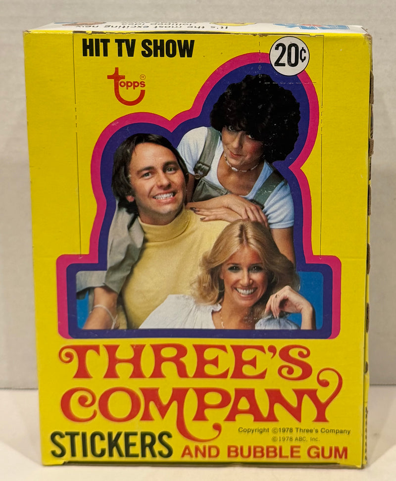 1978 Topps Three's Company Vintage FULL 36 Pack Sticker Trading Card Box - TvMovieCards.com