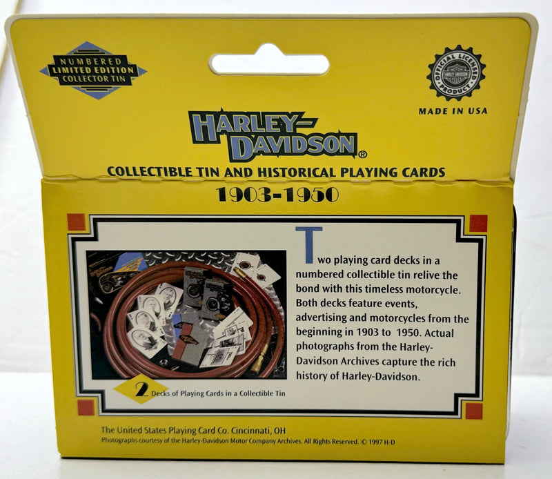 1997 Harley Davidson Historical Playing Card Decks (2) 52 Card Decks 1903-1950   - TvMovieCards.com