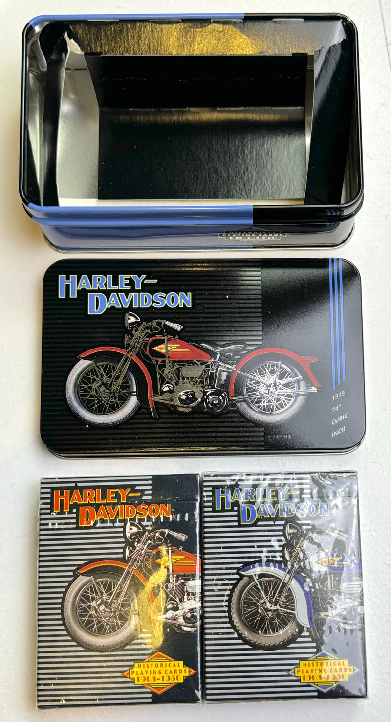 1997 Harley Davidson Historical Playing Card Decks (2) 52 Card Decks 1903-1950   - TvMovieCards.com