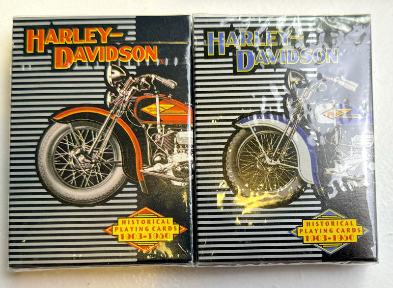 1997 Harley Davidson Historical Playing Card Decks (2) 52 Card Decks 1903-1950   - TvMovieCards.com