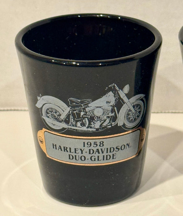 1992 Harley Davidson Fine Pewter Shot Glass Set of 3 Panhead Engine Series - TvMovieCards.com
