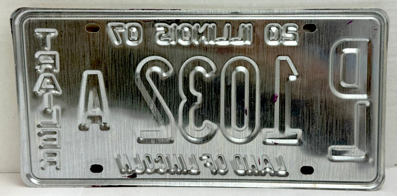 2007 Illinois Dealer Dealership License Plate DL 1032A Trailer   - TvMovieCards.com