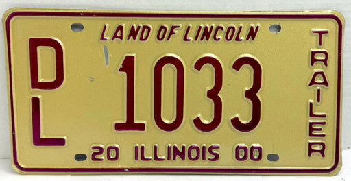 2000 Illinois Dealer Dealership License Plate DL 1033 Trailer   - TvMovieCards.com