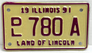 1991 Illinois Motorcycle Dealer Dealership License Plate DL 780A Harley Davidson   - TvMovieCards.com