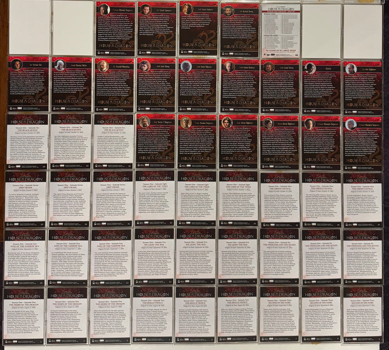 2024 House of the Dragon Season 1 Complete Base Card Set of 50 Cards - TvMovieCards.com