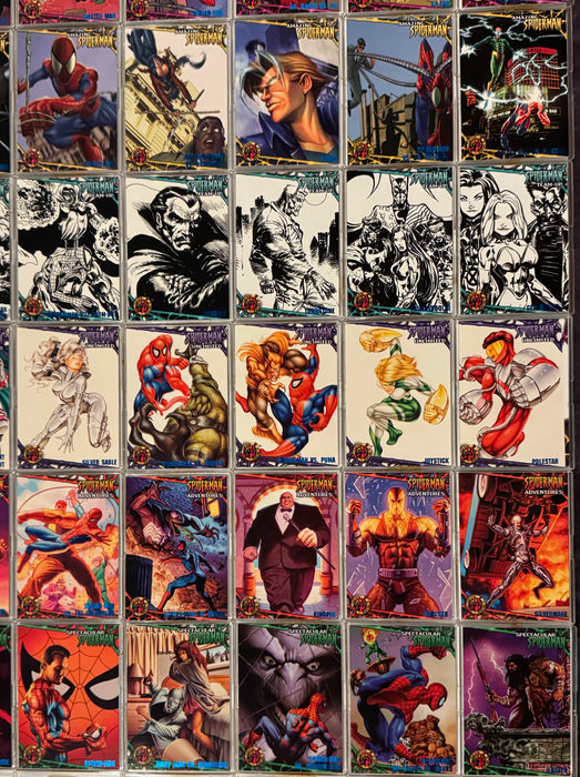 1997 Fleer Ultra Spider-Man Blue Foil Complete Parallel Trading Card Set 81/81 - TvMovieCards.com