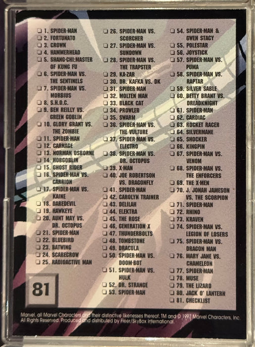 1997 Fleer Ultra Spider-Man Blue Foil Complete Parallel Trading Card Set 81/81 - TvMovieCards.com