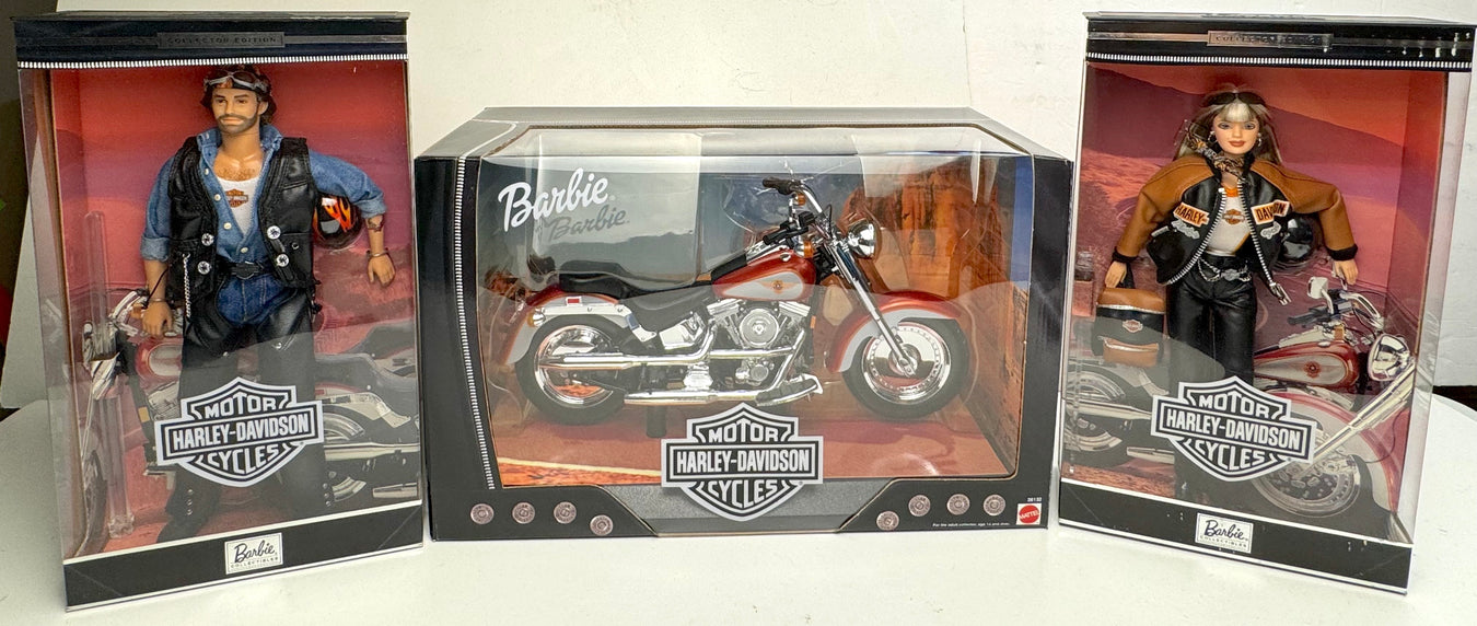 Harley Davidson BARBIE & KEN Doll Collectors Edition MOTORCYCLE Gift Set NEW   - TvMovieCards.com