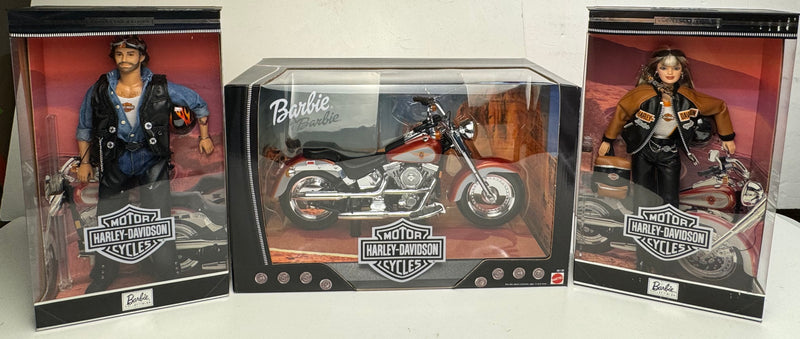 Harley Davidson BARBIE & KEN Doll Collectors Edition MOTORCYCLE Gift Set NEW