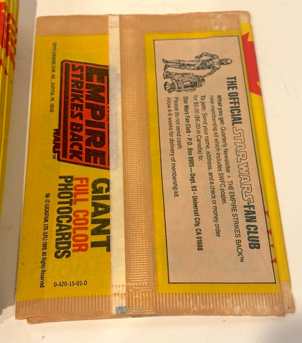 1980 Star Wars Empire Strikes Back Giant Photo Cards Full Box 36 Packs Topps - TvMovieCards.com