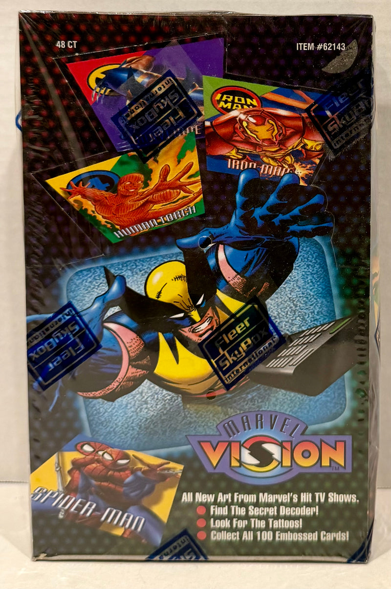 1996 Marvel Vision Trading Card Box 48 Packs Fleer Skybox Factory Sealed - TvMovieCards.com