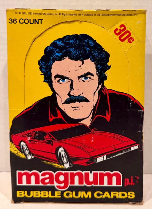 1983 Magnum P.I. PI Trading Card Box Wax Box Full 36 Packs Donruss - TvMovieCards.com