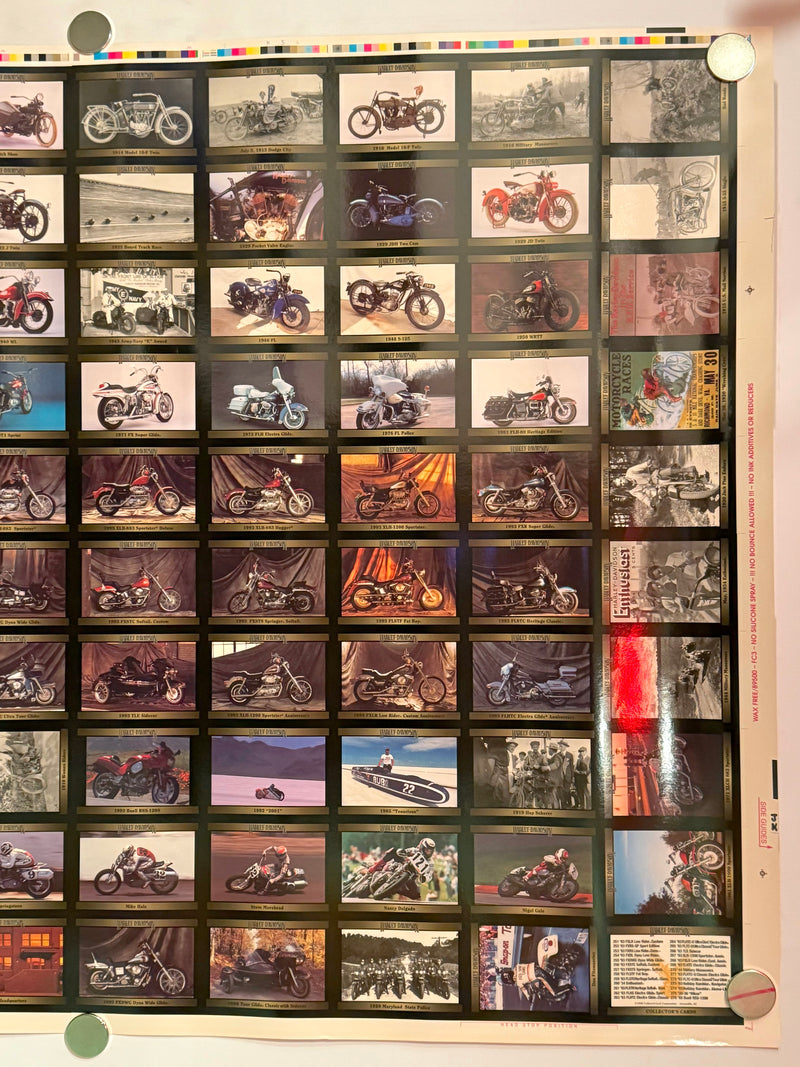 1993 Harley Davidson Series 3 Collector Card 100 Card UNCUT Sheet 26x36"   - TvMovieCards.com