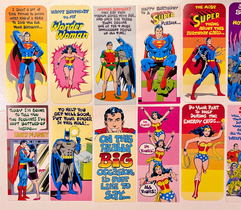 1978 DC Comics Superman & Friends Complete Set of 48 Birthday/Greeting Cards - TvMovieCards.com
