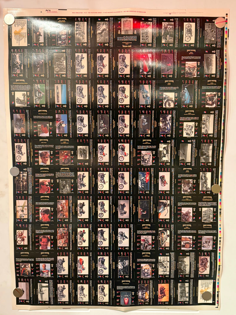 1993 Harley Davidson Series 3 Collector Card 100 Card UNCUT Sheet 26x36"   - TvMovieCards.com