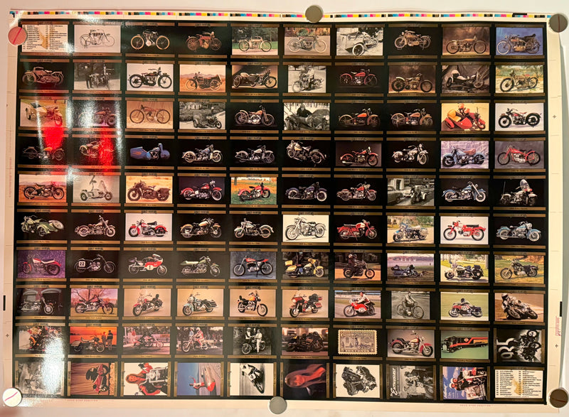 1992 Harley Davidson Series 2 Collector Card 100 Card UNCUT Sheet 26x36"   - TvMovieCards.com