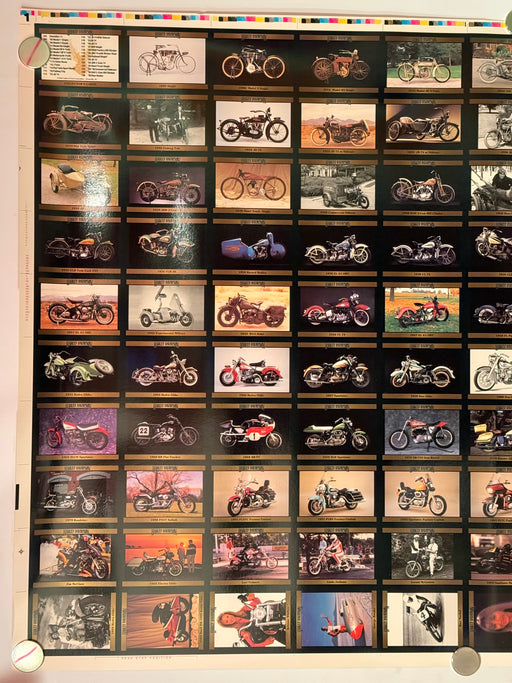 1992 Harley Davidson Series 2 Collector Card 100 Card UNCUT Sheet 26x36"   - TvMovieCards.com