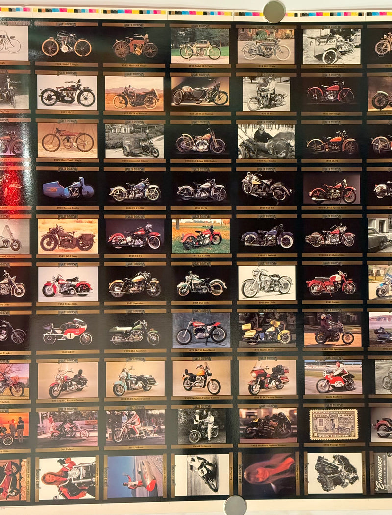 1992 Harley Davidson Series 2 Collector Card 100 Card UNCUT Sheet 26x36"   - TvMovieCards.com
