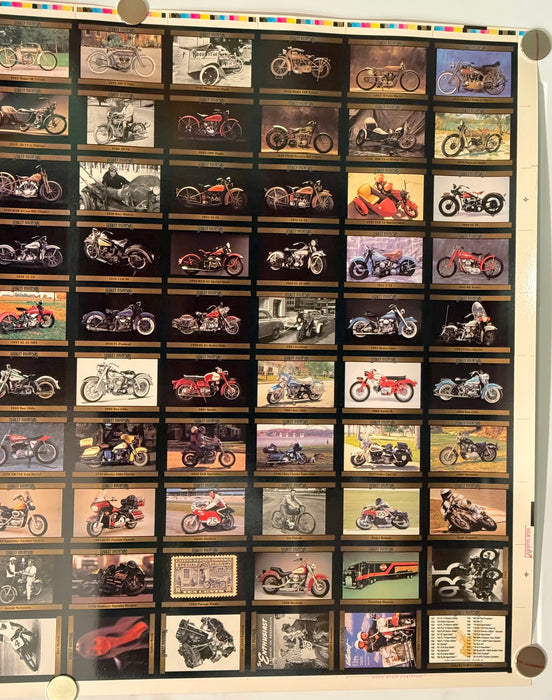 1992 Harley Davidson Series 2 Collector Card 100 Card UNCUT Sheet 26x36"   - TvMovieCards.com