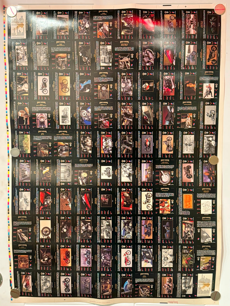 1992 Harley Davidson Series 2 Collector Card 100 Card UNCUT Sheet 26x36"   - TvMovieCards.com