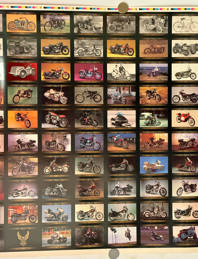 1992 Harley Davidson Series 1 Collector Card 100 Card UNCUT Sheet 26x36"   - TvMovieCards.com