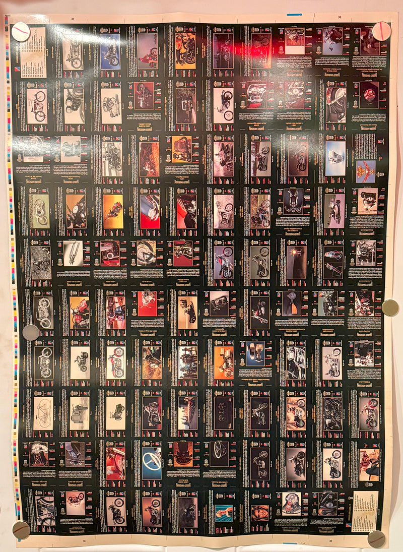 1992 Harley Davidson Series 1 Collector Card 100 Card UNCUT Sheet 26x36"   - TvMovieCards.com