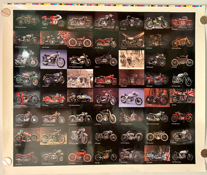 1993 Inline Classic Motorcycles Series 1 Collector Card 55 Card UNCUT Sheet 24x2 - TvMovieCards.com