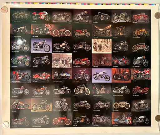 1993 Inline Classic Motorcycles Series 1 Collector Card 55 Card UNCUT Sheet 24x29"   - TvMovieCards.com