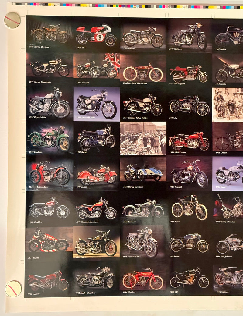 1993 Inline Classic Motorcycles Series 1 Collector Card 55 Card UNCUT Sheet 24x2 - TvMovieCards.com
