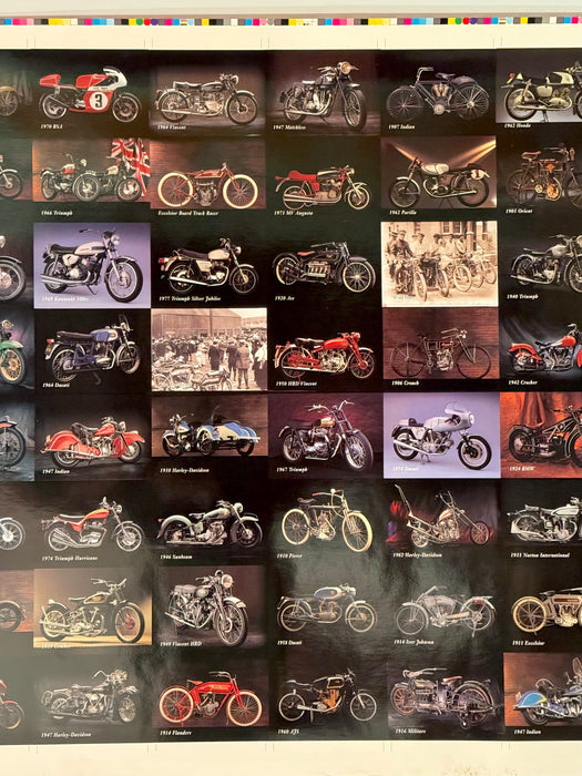 1993 Inline Classic Motorcycles Series 1 Collector Card 55 Card UNCUT Sheet 24x29"   - TvMovieCards.com