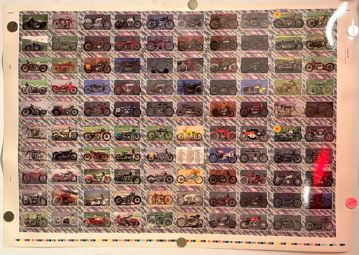 1992 American Vintage Cycles Series I 100 Card UNCUT Sheet 28x40" Champs   - TvMovieCards.com