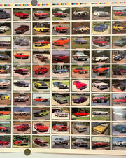 1992 Musclecars Collector Card 100 Card UNCUT Sheet 26x36 Collect A Card   - TvMovieCards.com
