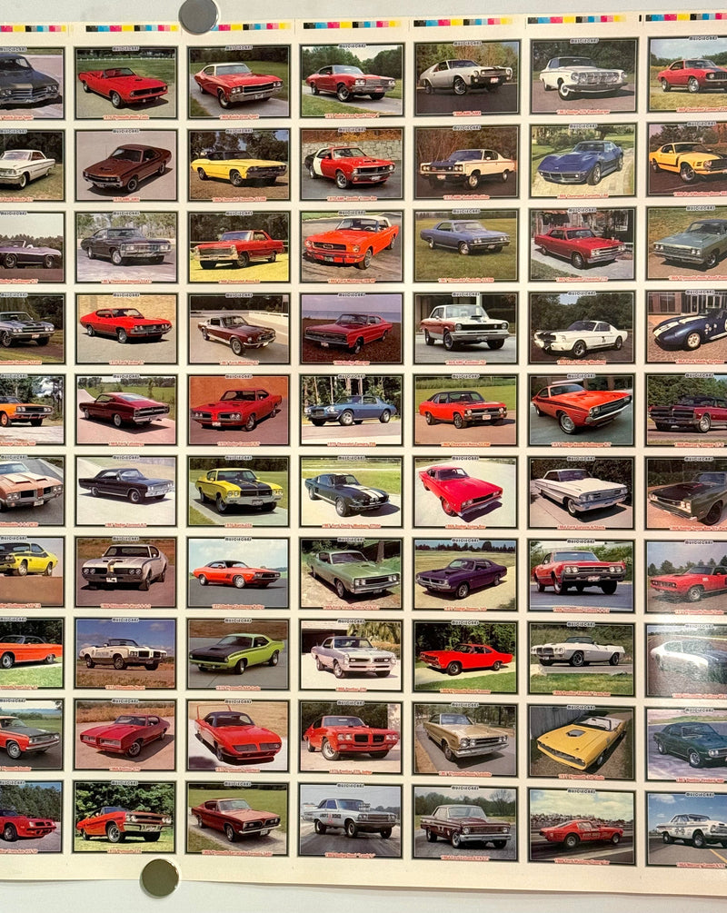 1992 Musclecars Collector Card 100 Card UNCUT Sheet 26x36 Collect A Card   - TvMovieCards.com