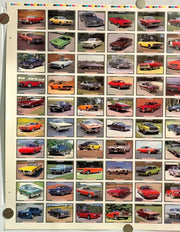 1992 Musclecars Collector Card 100 Card UNCUT Sheet 26x36 Collect A Card   - TvMovieCards.com