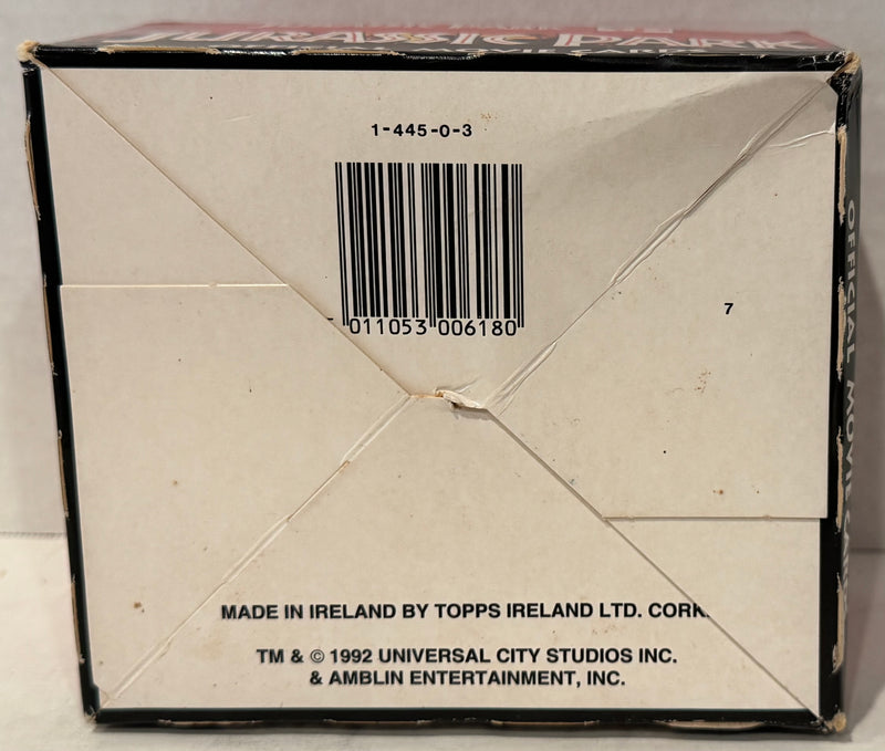 1992 Jurassic Park Movie Trading Card Box 36 Packs Topps UK Made in Ireland - TvMovieCards.com