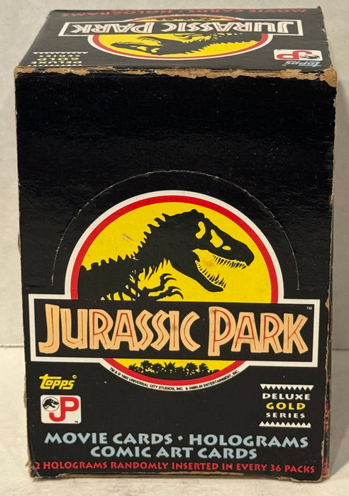 1992 Jurassic Park Movie Deluxe Gold Series Trading Card Box 36 Packs Topps - TvMovieCards.com