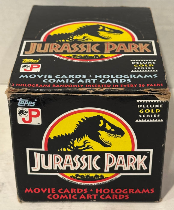 1992 Jurassic Park Movie Deluxe Gold Series Trading Card Box 36 Packs Topps - TvMovieCards.com
