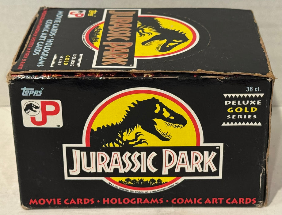 1992 Jurassic Park Movie Deluxe Gold Series Trading Card Box 36 Packs Topps - TvMovieCards.com