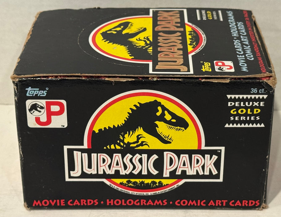 1992 Jurassic Park Movie Deluxe Gold Series Trading Card Box 36 Packs Topps - TvMovieCards.com