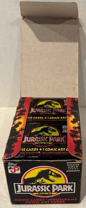 1992 Jurassic Park Movie Deluxe Gold Series Trading Card Box 36 Packs Topps - TvMovieCards.com