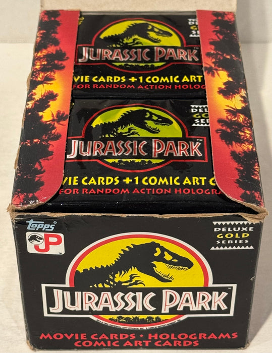 1992 Jurassic Park Movie Deluxe Gold Series Trading Card Box 36 Packs Topps - TvMovieCards.com
