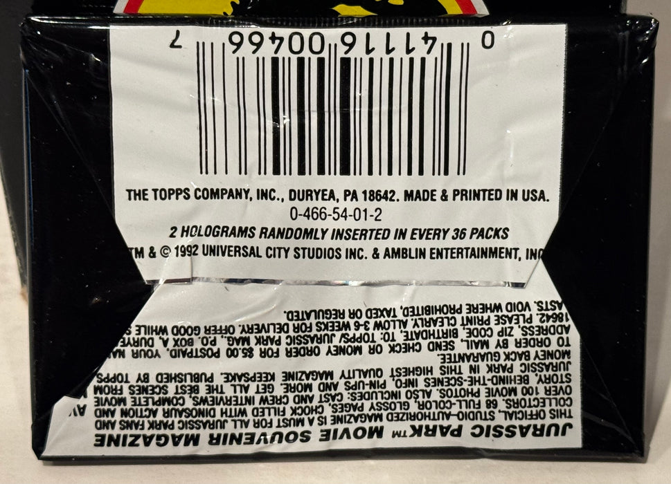 1992 Jurassic Park Movie Deluxe Gold Series Trading Card Box 36 Packs Topps - TvMovieCards.com