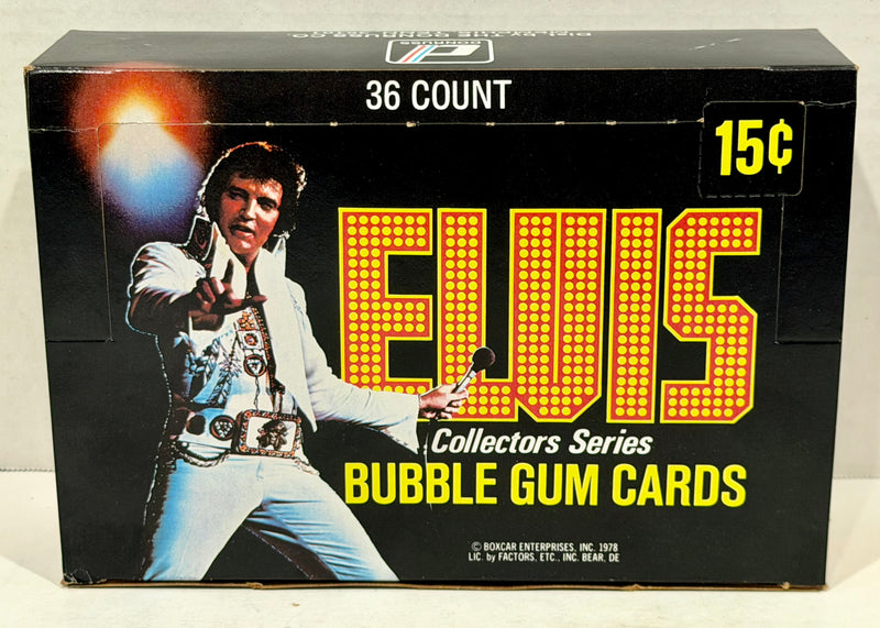 Elvis Bubble Gum Cards Boxcar Enterprises Vintage Card Box 1978 Full 36CT - TvMovieCards.com